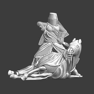 Swedish crusader knight – Standing over wounded horse