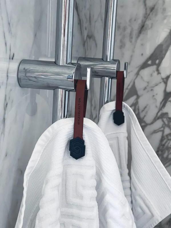 Towel loop clips icon set black/medium brown