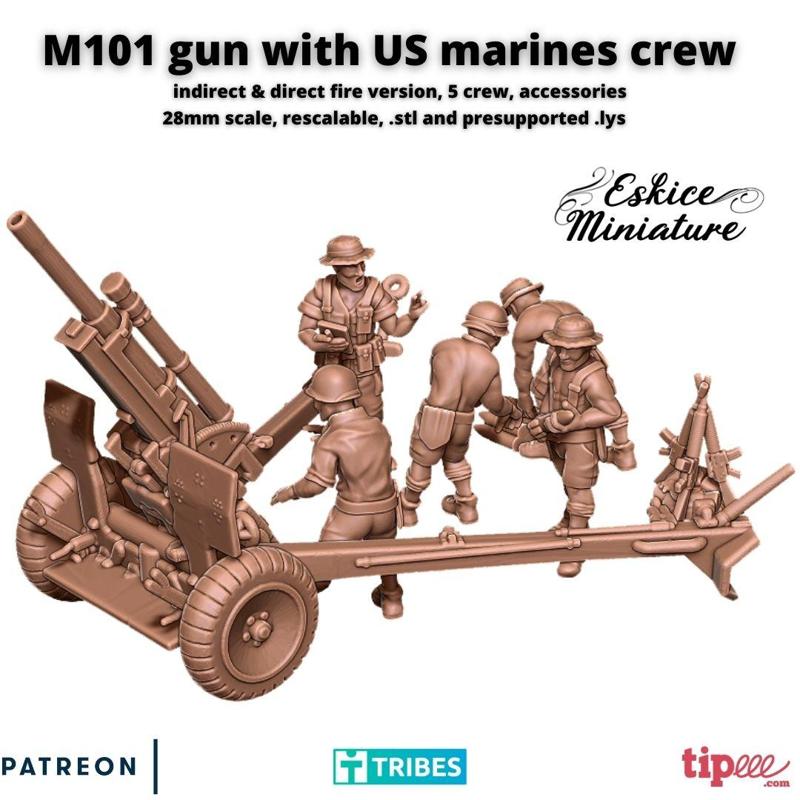 M101 Gun with crew – 28mm