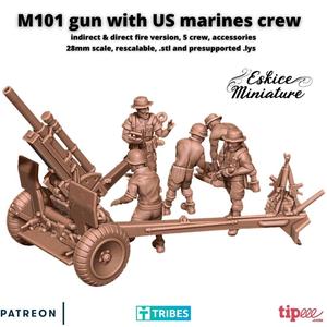 M101 Gun with crew – 28mm