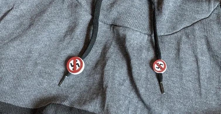 No Fascism Hoodie Drawstring Bead