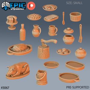 Tavern Equipment Scatter / Medieval Items Set / Human Village Building / Warrior Pub / Dungeon Area Decoration