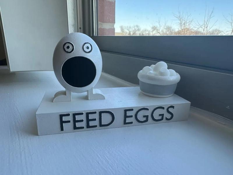 Feed Eggs Game Model from “I Think You Should Leave with Tim Robinson” with Magnetic Feet