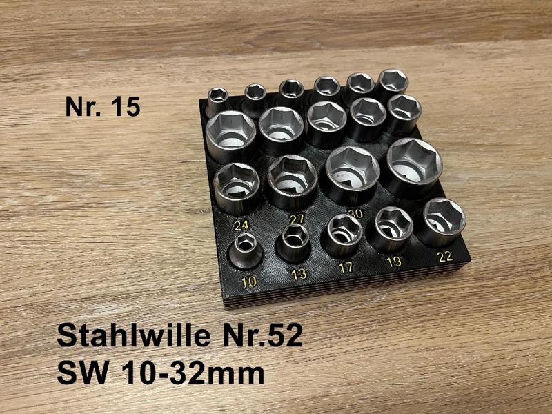 Stahlwille Schubladen-Einsatz   für   1/2″ 6kt Stecknüsse – 10-32mm