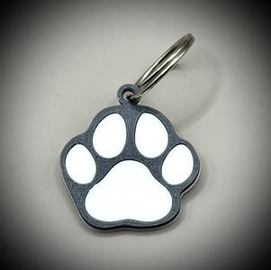 Dog Paw Key Ring or Bag Tag (2 piece for multicolor)