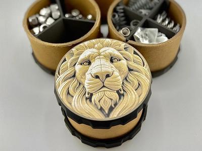 Cardboard Spool Divided Container (Wolf/Lion Lids)