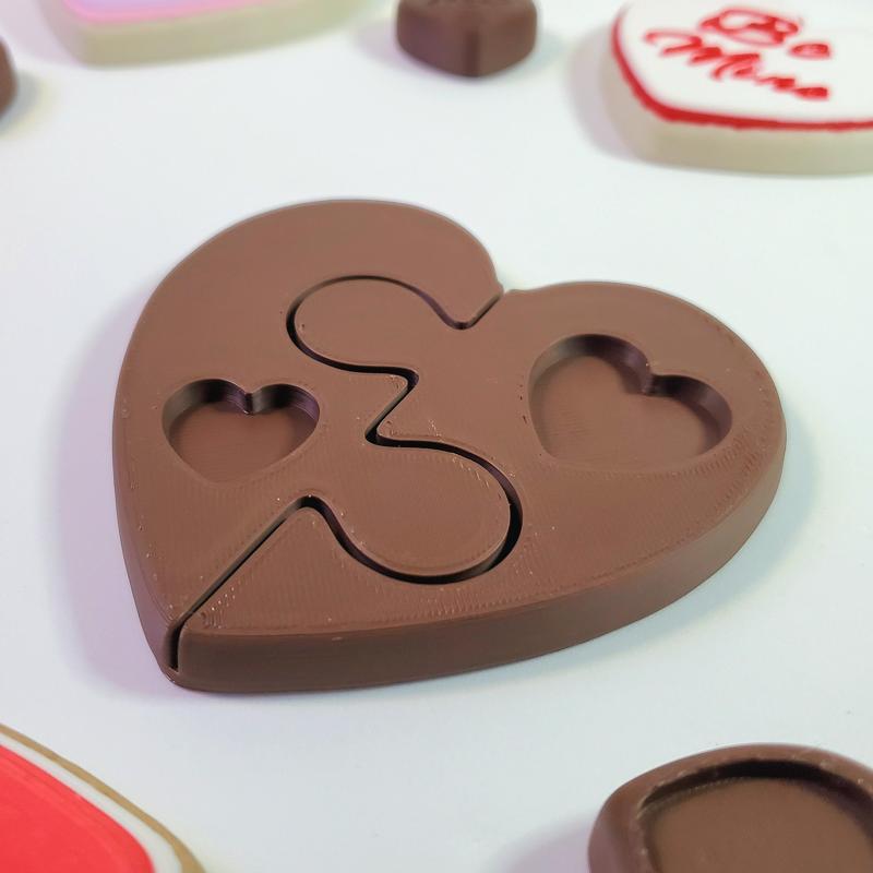 'Forever Together' Puzzle-Piece Chocolate Heart for Valentine's Day :: Delicious Desserts!