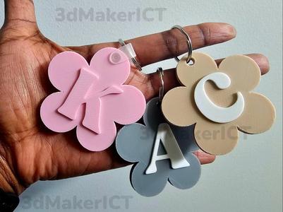 Daisy Initial Bag Tag Keychain – NFC Optional