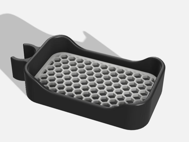 Minimalist soap dish for 22mm diameter shower bar