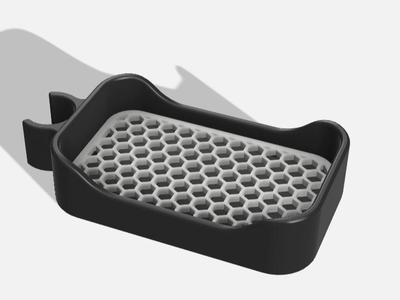 Minimalist soap dish for 22mm diameter shower bar