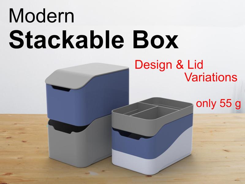 Modern Stackable Box (Less Material)