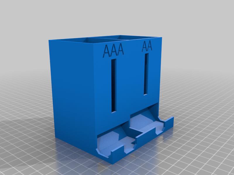 Battery dispenser dual : AAA & AA – Slightly higher AAA shelf