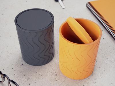 Desk Bin / Trash Can – Swing Lid – Pattern