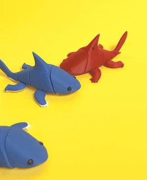 Cute Articulated Jeff Shark Print In Place No Support + Keychain variant