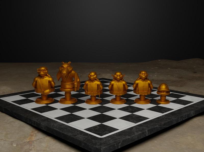 Ninja Turtle Chess Set- Ninja Turtle  Character Chess With 6 PCS