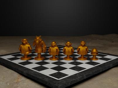 Ninja Turtle Chess Set- Ninja Turtle  Character Chess With 6 PCS