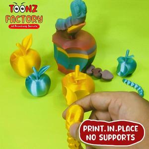 Flexi Print-In-Place Apple Worm Articulated