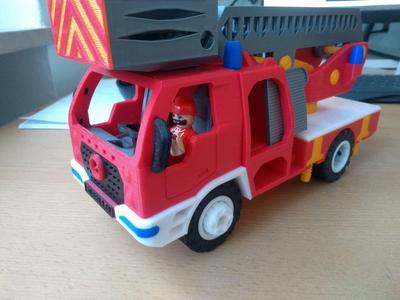 Fire truck with ladder toy fully 3D printable