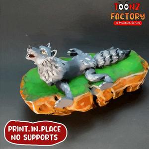 FLEXI PRINT-IN-PLACE HOWLING WOLF ARTICULATED
