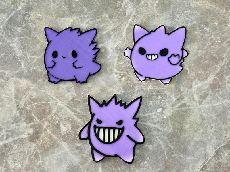 Cute Gengar Chibi Pokemon Fridge Magnet Pack