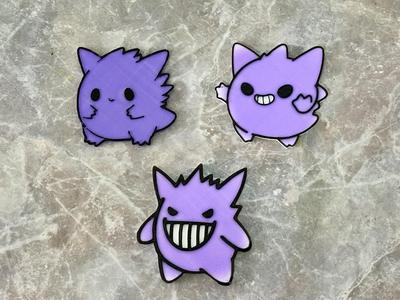 Cute Gengar Chibi Pokemon Fridge Magnet Pack
