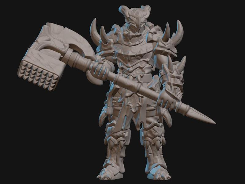 Armored Barbarian Miniature