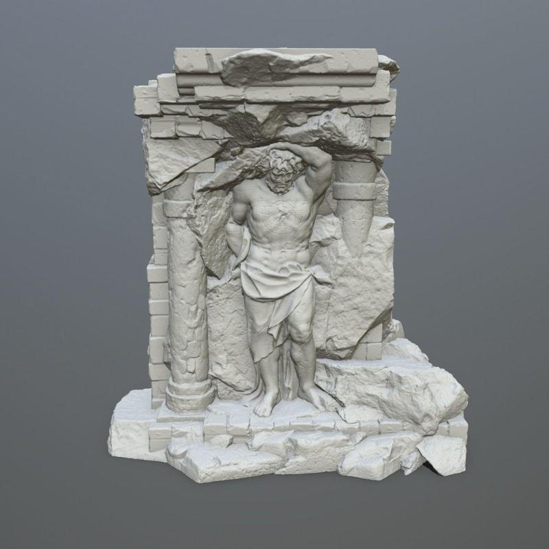 statue 3 stone structure