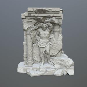 statue 3 stone structure