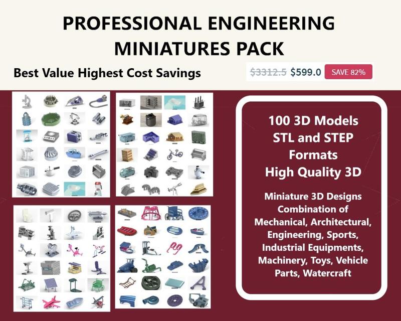 PROFESSIONAL ENGINEERING MINIATURES PACK 3D Model Collection