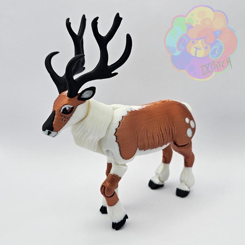 Reindeer – Flexi Articulated Animal (print in place, no supports)