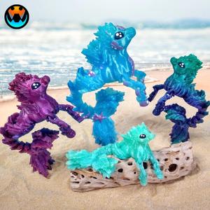 Hippocampus Sea Horse, Articulating Print-In-Place Mythical Creature, Cinderwing3D