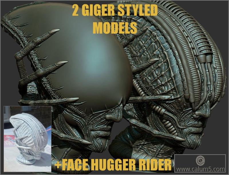 2 Giger style Alien Models