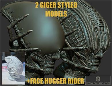 2 Giger style Alien Models
