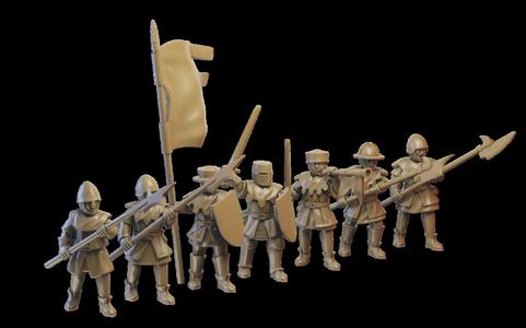 Medieval infantry miniatures (modular, 32mm)