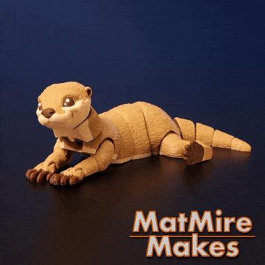 River Otter Articulated Fidget Figure, 3mf included, Print in place , cute flexi