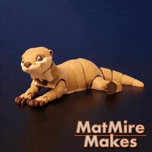 River Otter Articulated Fidget Figure, 3mf included, Print in place , cute flexi