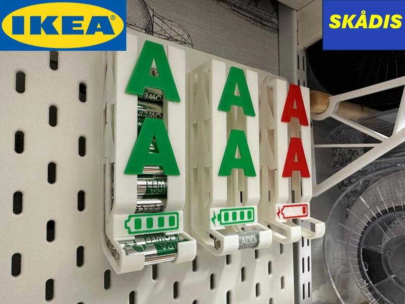 AA battery dispenser, IKEA Skådis