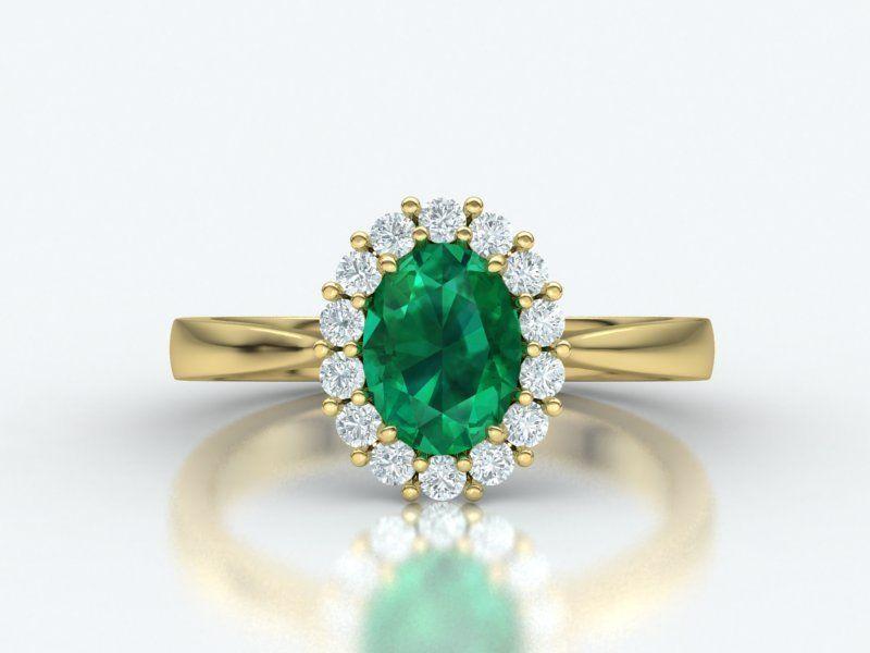 Diana Classic ring with 8×6 center stone 3dmodel