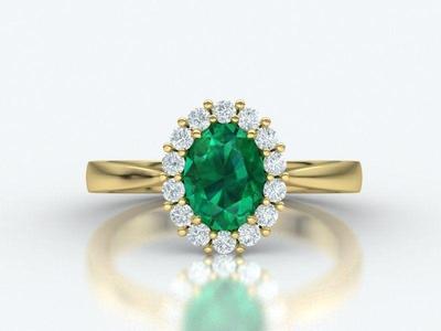 Diana Classic ring with 8×6 center stone 3dmodel
