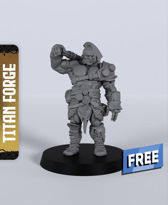 Half-Orc Male Barbarian – With Free Dragon  – 5e DnD Inspired for RPG and Wargamers