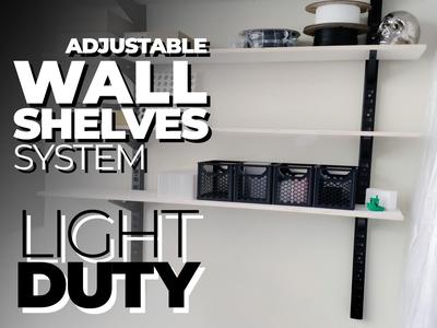 Adjustable WALL SHELVES SYSTEM – LIGHT DUTY