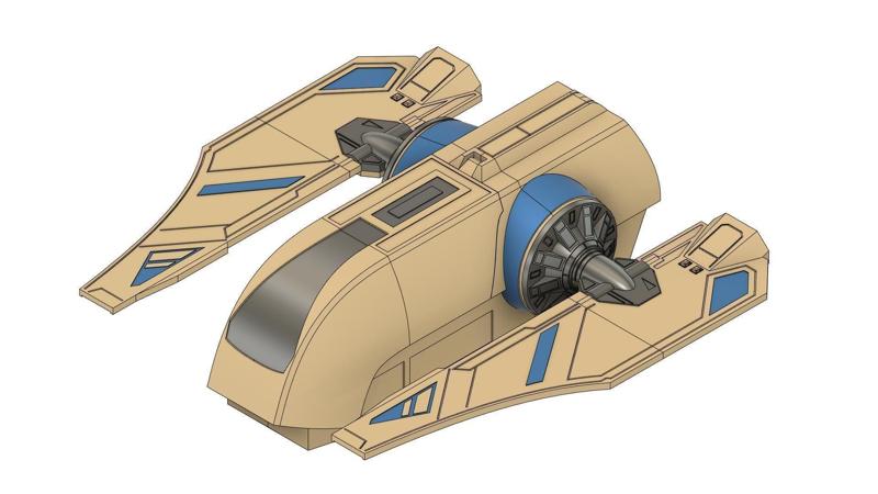 clone wars mandalorian transport speeder Low-poly