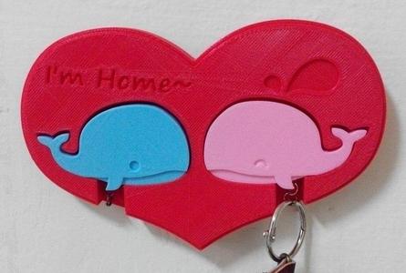 couple keychain holder – whale