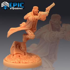 Adventurer Isaac Shooting / Male Human Hero / Steampunk Tech Character