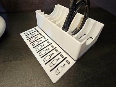 USB storage cable desktop organizer holder