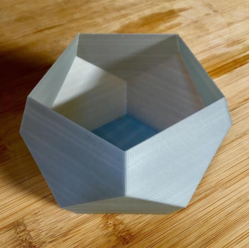 Polygonal 5 face vase for succulent plants