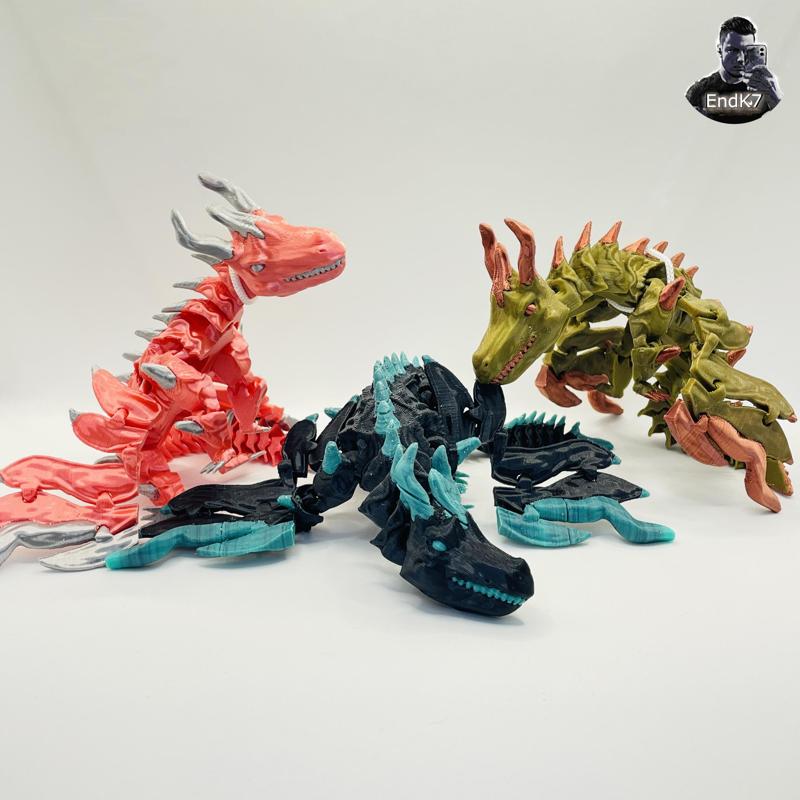 Majestic Elder Dragon – Fully Articulated – Print in Place – No Supports – with Articulated Wings – Flexi