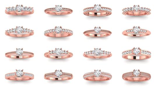 160 Women Engagement Round Stone Rings Collection