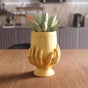 3D Hand Holding Planter STL File – Unique Gift for Woman, Human Hand Flower Vase, Desk Planter, Cute Indoor Vase, 3D Printing File