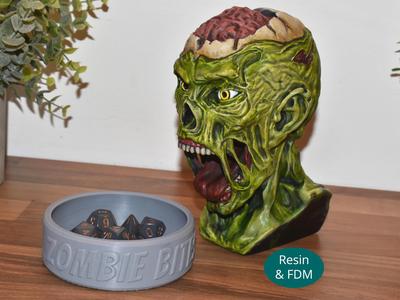 Dice Tower Zombie Head (Resin & FDM / presupported & Support free)
